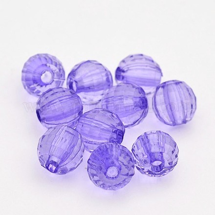 Faceted Round Transparent Acrylic Beads TACR-P053-8mm-25Q-1