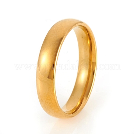 201 Stainless Steel Plain Band Rings RJEW-G107-4mm-6-G-1