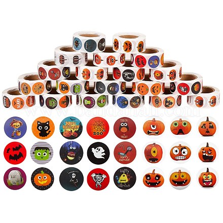 20 Rollen 20 selbstklebende Papieraufkleber im Halloween-Stil DIY-SZ0003-31-1