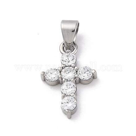 Подвески из нержавеющей стали 304 с кубическим цирконием STAS-C102-01D-P-1