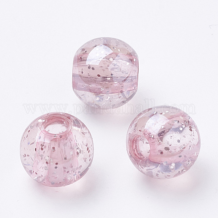 Perles en acrylique transparente plaquées UV PACR-T003-10mm-04C-1