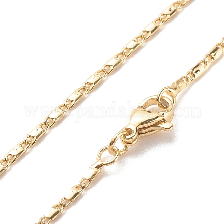 Halskette mit ovalen Gliederketten aus Messing für Frauen NJEW-P265-19G-1