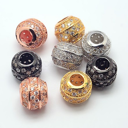CZ Jewelry Brass Micro Pave Cubic Zirconia European Beads ZIRC-N002-52M-1