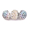 Electroplate Glass Beads, Rondelle with L-shape Pattern, Faceted, Colorful, 7~8x5.5~6mm, Hole: 1~1.2mm