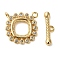 Brass Micro Pave Clear Cubic Zirconia Toggle Clasps, Sun, Real 18K Gold Plated, 20.5mm, Ring: 13x13x1.5mm, Hole: 1.2mm, Bar: 13.5x2x2mm, Hole: 1.2mm