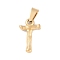304 Stainless Steel Pendants, Bamboo Style, Letter, Ion Plating(IP), Real 18K Gold Plated, Letter.T, 18x11x3mm, Hole: 3x7mm