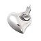 Brass Pendants, with Micro Pave Cubic Zirconia, Heart, Platinum, 34x24x12mm, Hole: 1.8mm