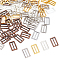 Alloy Buckles, Rectangle, Mixed Color, 10x6x1mm, 4 colors, 20pcs/color, 80pcs/box