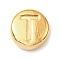 304 Stainless Steel Beads, Flat Round with Letter, Golden, Letter T, 7x3.5mm, Hole: 1.7mm