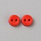 Mini Resin Button, 2-Hole Doll BJD Garment Accessories, Flat Round, Red, 3x1mm, Hole: 0.5mm