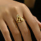 Brass Micro Pave Cubic Zirconia Finger Rings, for Women, Letter Q, US Size 3(14mm)