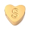 Ion Plating(IP) Tarnish Resistant 304 Stainless Steel Beads, Heart with Letter, Golden, Letter S, 7x8x3mm, Hole: 2mm