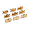Ion Plating(IP) 304 Stainless Steel Ribbon Crimp Ends, Golden, 9x15mm, Hole: 1.5mm