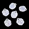 Electroplate ABS Plastic Pendants, Shell Shape Charm, White, 17.5x15~15.5x4.5mm, Hole: 1.6mm