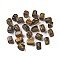 Rectangle Natural Tiger Eye Rune Stones, Healing Stones for Chakras Balancing, Crystal Therapy, Meditation, Reiki, Divination, 15~16x11~12x11~11.5mm, 25pcs/set
