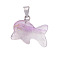Natural Amethyst Pendants, Dolphin, 20mm
