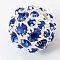 Brass Rhinestone Beads, Grade A, Round, Blue, 20mm, Hole: 2.5mm
