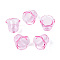 Transparent Acrylic Bead Caps, Flower, Hot Pink, 14.5x17.5~18x17.5~18mm, Hole: 2mm, about 543pcs/500g