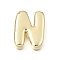Brass Slide Charms, Letter, Golden, Letter N, 25x19x5mm, Hole: 11x2mm