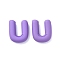 Spray Painted Alloy Pendants, Rubberized Style, Purple, Letter U, 19x16x6mm, Hole: 1.5mm