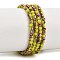 Electroplate Glass Beads Stradns, Round, Half Plated, Faceted, Yellow, 3x2.5mm, Hole: 0.7mm, about 142pcs/strand, 14.02''(35.6cm)