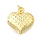 Brass Pendants, Heart Charms, with Jump Rings, Cadmium Free & Lead Free, Long-Lasting Plated, Rack Plating, Real 18K Gold Plated, 21x20.5x9.5mm, Hole: 4mm