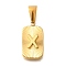 304 Stainless Steel Pendants, Rectangle with Letter Charm, Real 18K Gold Plated, Letter X, 22x12.5x4mm, Hole: 8x4mm