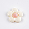 Resin Cabochons, Flower, Beige, 20x20~21x5~6mm