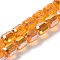 Electroplate Glass Beads, Faceted, Column, Sandy Brown, 6x6.5mm, Hole: 1mm