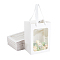 DICOSMETIC 15Pcs White Gift Bags with Window Bulk 9.8x7.09x5.16Inch Transparent Paper Bags Clear Shopping Bags with Handles Tote Paper Bags for Birthday Weddings Party Festival Gift Packing
