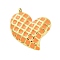 304 Stainless Steel Pendants, with Enamel, Checkerboard Heart Charm, Golden, Light Salmon, 25x24x4mm, Hole: 2mm