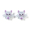 Halloween Theme Silicone Focal Beads, 3D Bat, Light Grey, 28.5x35.5x16mm, Hole: 2mm