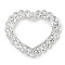 Valentine's Day Printed Opaque Acrylic Pendants, Heart, with Paillette, Silver, 34.5x39.5x2.5mm, Hole: 1.6mm