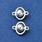 Brass Connector Charms, Planet Links, Cadmium Free & Lead Free, 925 Sterling Silver Plated, 11x9x5mm, Hole: 1.2mm