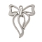 Rack Plating Alloy Pendants, Cadmium Free & Nickel Free & Lead Free, Bowknot, Platinum, 42x32x2mm, Hole: 2mm