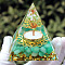 Orgonite Pyramid Resin Energy Generators, Natural Peridot & Green Aventurine Display Decorations, for Home Office Desk Decoration, 60mm