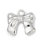 Alloy Pendants, Bowknot Charms, Lead Free & Cadmium Free & Nickel Free, Rack Plating, Platinum, 13x14.5x3.5mm, Hole: 1.6mm
