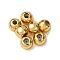 Brass Beads, with Rubber Inside, Slider Beads, Round, Golden, 4x3mm, Hole: 0.5mm