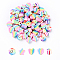 35Pcs 5 Styles Handmade Polymer Clay Beads, Mixed Shapes, Colorful, 6~10.5x6~10x3.5~6mm, Hole: 1.2~1.6mm, 7pcs/style
