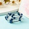 5-Loop Natural Lapis Lazuli Chip Beaded Wrap Bracelets for Women, Steel Memory Wire Bracelet, Platinum, Inner Diameter: 2-1/8 inch(5.45cm)