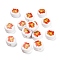 Christmas Theme Printed Opauqe Acrylic Beads, Christmas Bell, 10x10x5mm, Hole: 1.8mm