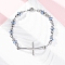 201 Stainless Steel Link Chain Bracelets, with 304 Stainless Steel Clasps and Polymer Clay Rhinestones for Women, Cross, Light Sapphire, 8-1/4~8-1/2 inch(20.9~21.7cm)