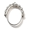 Rotatable Alloy Swivel Open Back Bezel Pendants, For DIY UV Resin, Epoxy Resin, Cadmium Free & Nickel Free & Lead Free, Oval with Leaf, Platinum, 38x31.5x3.5mm, Hole: 1.4mm