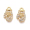 Christmas Theme Brass Micro Pave Clear Cubic Zirconia Charms, Glove with Snowflake, Real 18K Gold Plated, 11x7x2.5mm, Hole: 1mm