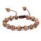 Adjustable Round Wood & synthetic Non-magnetic Hematite Braided Bead Bracelets for Men