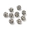10mm Brass Rhinestone Beads, Round, Platinum, 9~10x10mm, Hole: 1.4mm
