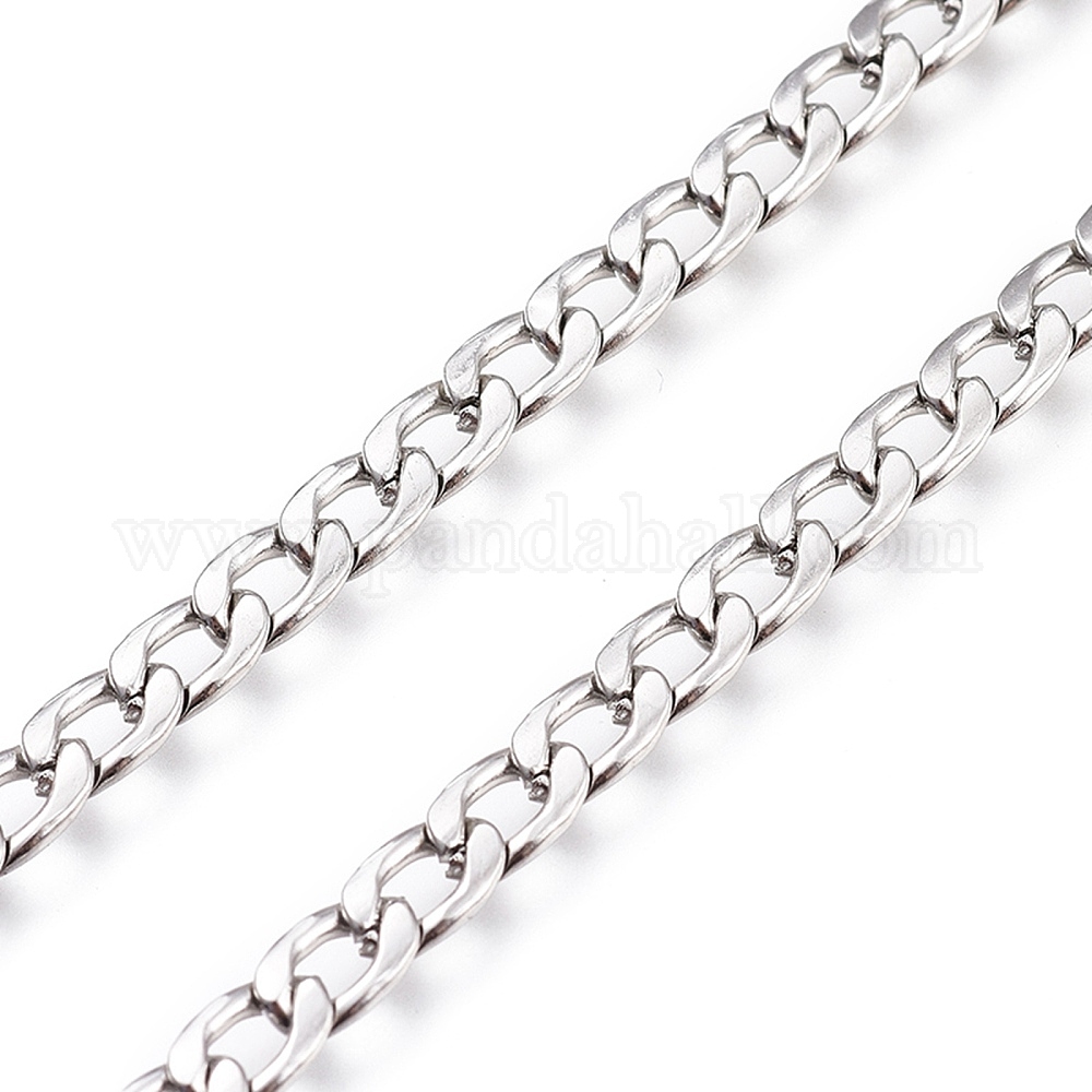 Wholesale Tarnish Resistant 304 Stainless Steel Cuban Link Chains Chunky Curb Chains Twisted Chains