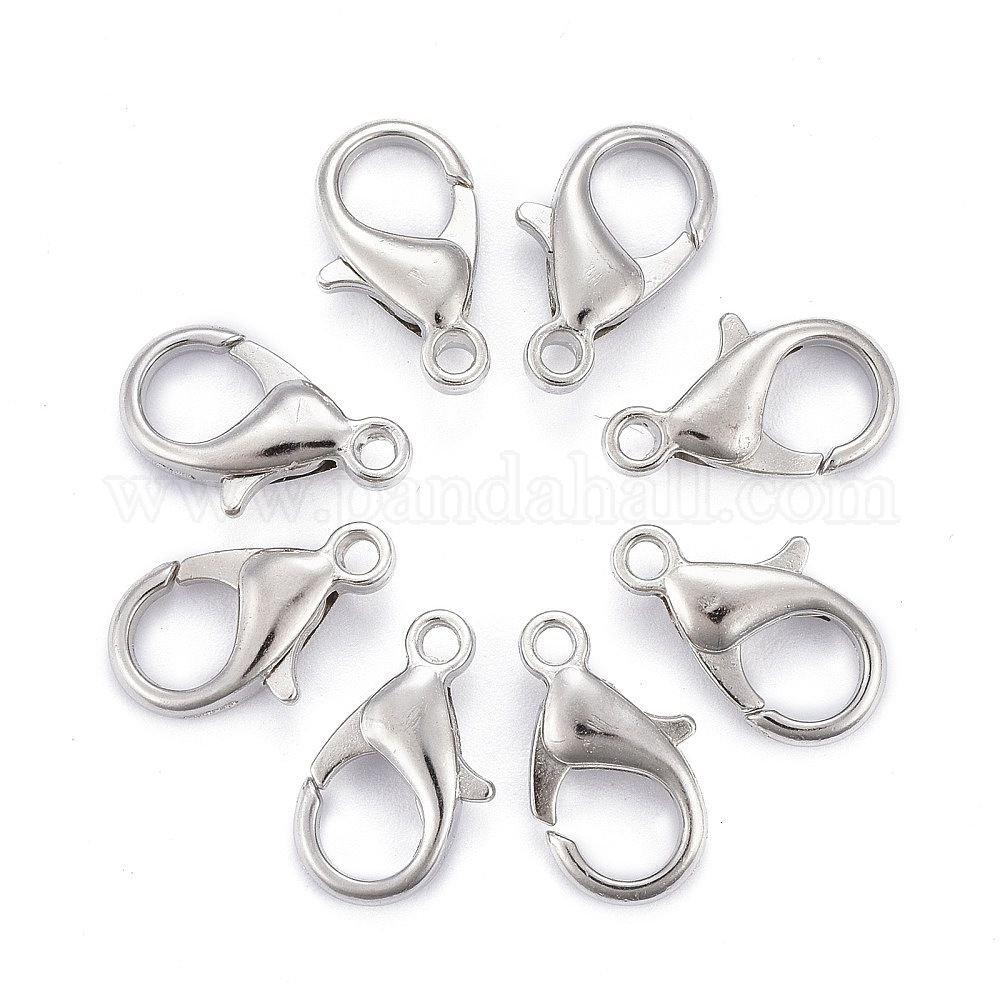 Wholesale Platinum Plated Alloy Lobster Claw Clasps