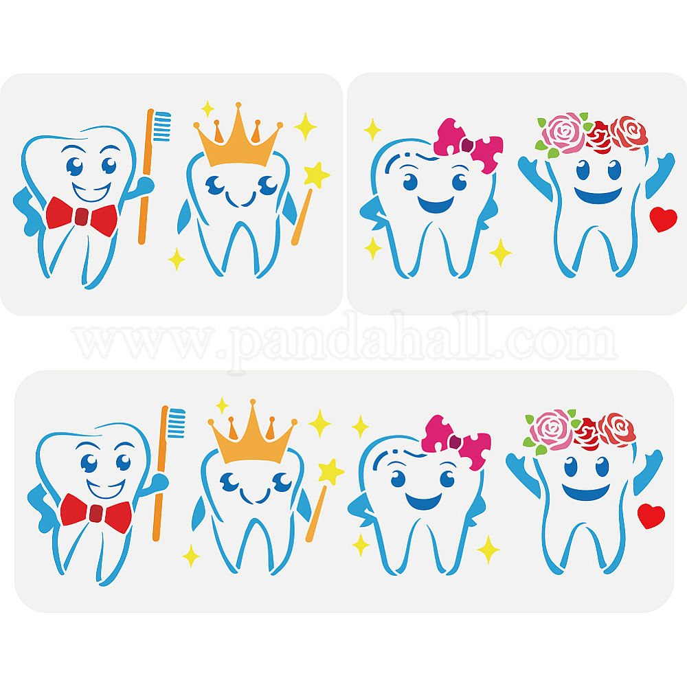 Wholesale FINGERINSPIRE 2 Pcs Tooth Stencil Template 8.3x11.7 inch ...