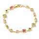 Messing Micro Pave bunte Zirkonia Gliederkettenarmbänder&nbsp;BJEW-G764-04G-4